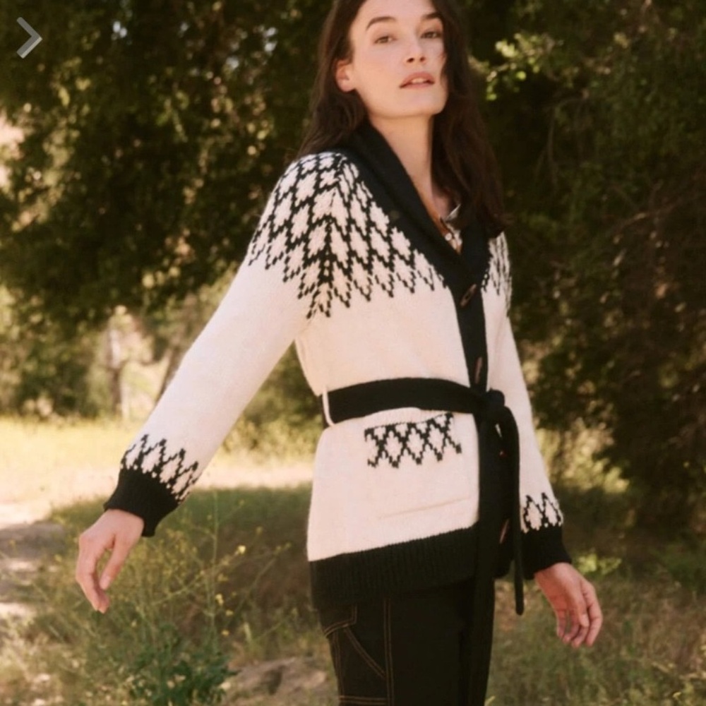 The Great. Geo Fair Isle Alpaca Blend Cardigan Size 0 (XS) - Picture 1 of 14